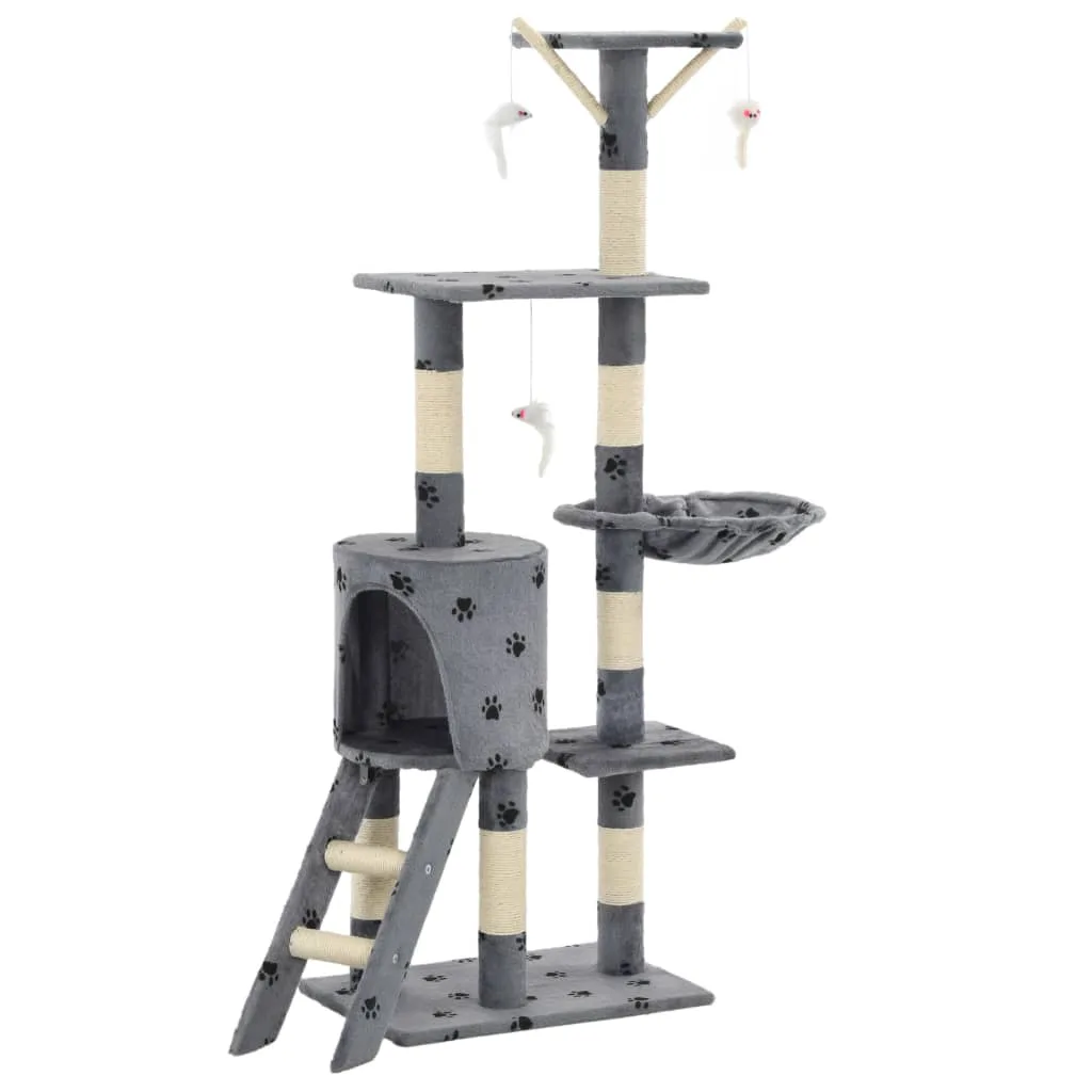 vidaXL klösträd 138 cm med tassavtryck och sisallindade pelare
